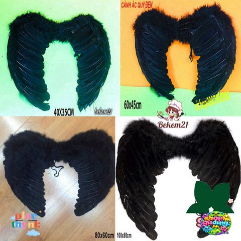 Bộ Phụ Kiện Hóa Trang Cánh Thiên Thần Trắng và Ác Quỷ Halloween - Size S, M, L, Cosplay Độc Đáo, Đón Halloween Rực Rỡ