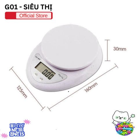 Cân Điện Tử Mini Cao Cấp - Cân Tiểu Ly Chính Xác Đến 5kg, Màn Hình LCD, Dễ Dàng Sử Dụng Tại Nhà Bếp