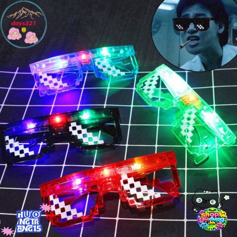 Kính Thuglife LED 6 Chấm MINECRAFT - Kính Mắt Thời Trang Độc Đáo Nhiều Màu Sắc, Phong Cách Cool Ngầu