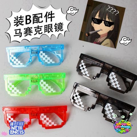 Kính Thuglife LED 6 Chấm MINECRAFT - Kính Mắt Thời Trang Độc Đáo Nhiều Màu Sắc, Phong Cách Cool Ngầu