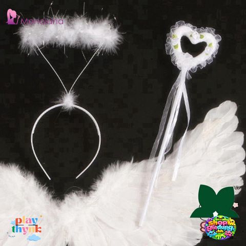 Băng Đô Cánh Thiên Thần Trắng cho Trẻ Em - Phụ Kiện Halloween Dễ Thương, Trang Phục Hóa Trang và Biểu Diễn Thời Trang
