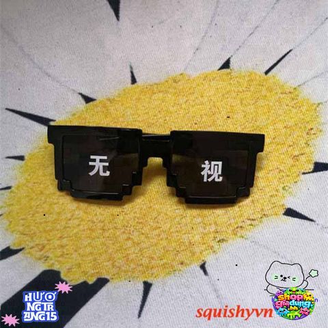 Kính Mắt Thug Life 6 Chấm Đen & Hồng - Phong Cách Minecraft Trẻ Trung, Thời Trang Nữ - Miễn Phí Ship Từ 50K
