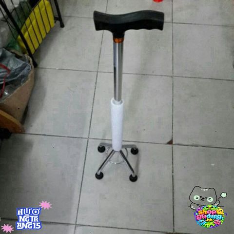 Gậy Chống Lucass BK32 Cho Người Già - Gậy Tập Đi 4 Chân Dễ Điều Chỉnh, Chất Liệu Hợp Kim Mạ Crom Chống Trơn Trượt