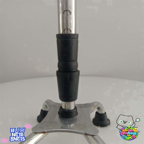 Gậy Batoong INOX 4 Chân Điều Chỉnh - Gậy Tập Đi Vững Chắc Cho Người Già, Người Khuyết Tật, Hỗ Trợ Phục Hồi Chức Năng