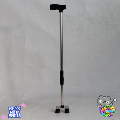 Gậy Batoong INOX 4 Chân Điều Chỉnh - Gậy Tập Đi Vững Chắc Cho Người Già, Người Khuyết Tật, Hỗ Trợ Phục Hồi Chức Năng
