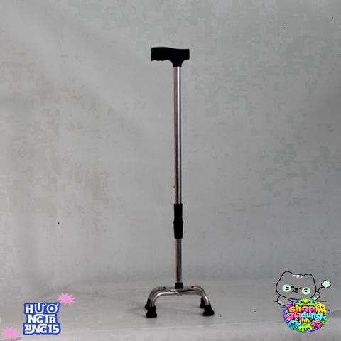 Gậy Batoong INOX 4 Chân Điều Chỉnh - Gậy Tập Đi Vững Chắc Cho Người Già, Người Khuyết Tật, Hỗ Trợ Phục Hồi Chức Năng