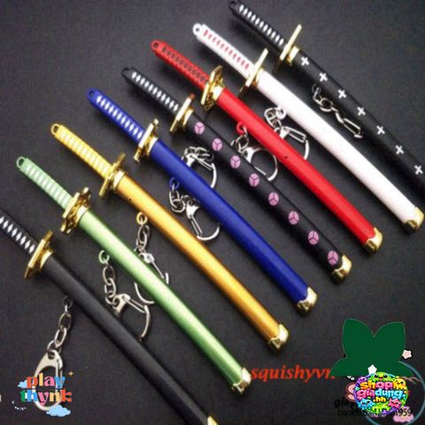 Móc Khóa Kiếm Zoro Law One Piece Kim Loại 16cm - Phụ Kiện Anime Độc Đáo, Quà Tặng Cho Fan One Piece