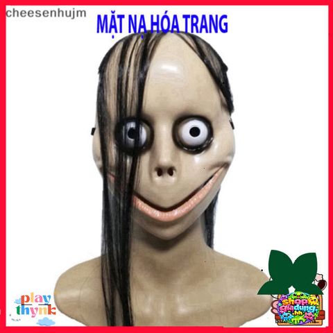 Áo Khẩu Trang Halloween Momo Tóc Dài - Phụ Kiện Cosplay Ma Quái - Đồ Trang Trí Tiệc Halloween Có Chất Liệu ABS Bền Đẹp
