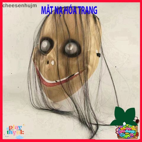 Áo Khẩu Trang Halloween Momo Tóc Dài - Phụ Kiện Cosplay Ma Quái - Đồ Trang Trí Tiệc Halloween Có Chất Liệu ABS Bền Đẹp