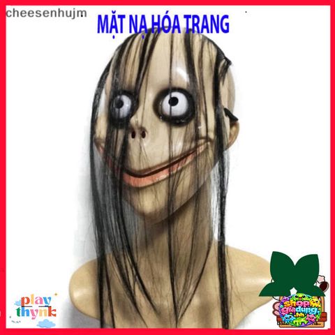 Áo Khẩu Trang Halloween Momo Tóc Dài - Phụ Kiện Cosplay Ma Quái - Đồ Trang Trí Tiệc Halloween Có Chất Liệu ABS Bền Đẹp