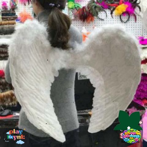 Cánh Thiên Thần Trắng Cosplay Đôi - Phụ Kiện Tiệc Tùng 100x80cm, Hoá Trang Xinh Xắn Cho Trẻ Em & Người Lớn