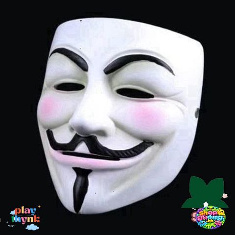 Mặt Nạ Hacker Anonymous - Khẩu Trang Độc Đáo Trắng Thiết Kế Vendetta Sành Điệu Cho Halloween và Cosplay