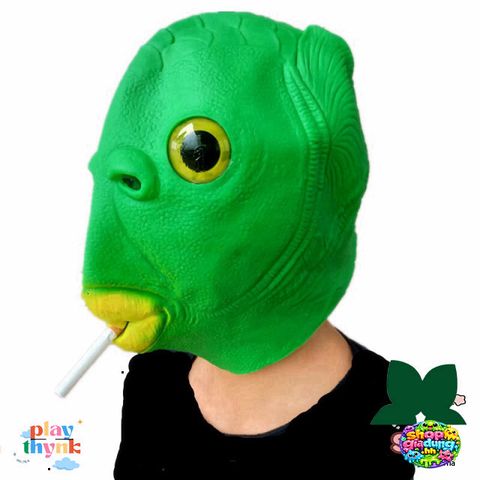 Mặt Nạ Silicone Hóa Trang Đầu Cá Xanh - Đạo Cụ Cosplay Vui Nhộn Cho Tiệc Halloween, Lễ Hội, Giáng Sinh