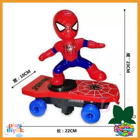 Xe trượt ván Spider-Man cho trẻ em - Đồ chơi tương tác có phát nhạc, xoay 360 độ, thiết kế an toàn và hấp dẫn cho bé từ 3 tuổi.