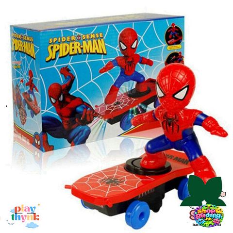 Xe trượt ván Spider-Man cho trẻ em - Đồ chơi tương tác có phát nhạc, xoay 360 độ, thiết kế an toàn và hấp dẫn cho bé từ 3 tuổi.