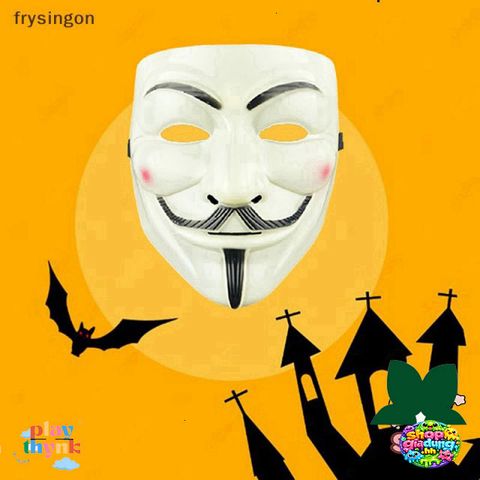 Mặt Nạ V for Vendetta Halloween Đen Trắng - Mặt Nạ Guy Fawkes Dành Cho Người Lớn - Trang Phục Lễ Hội, Biểu Diễn COS