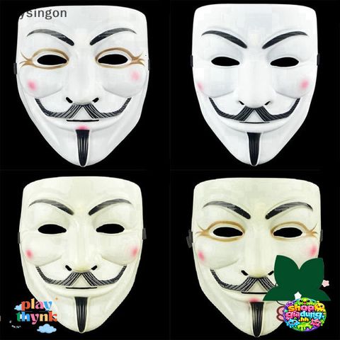 Mặt Nạ V for Vendetta Halloween Đen Trắng - Mặt Nạ Guy Fawkes Dành Cho Người Lớn - Trang Phục Lễ Hội, Biểu Diễn COS