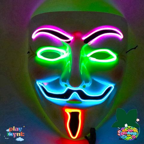Mặt Nạ Đầu Lâu LED Neon Kinh Dị - Mặt Nạ Halloween Hacker Vendetta Phát Sáng Chất Lượng Cao, Thích Hợp Cho Tiệc Tùng