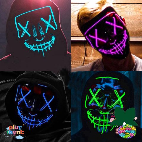 Mặt Nạ Đầu Lâu LED Neon Kinh Dị - Mặt Nạ Halloween Hacker Vendetta Phát Sáng Chất Lượng Cao, Thích Hợp Cho Tiệc Tùng