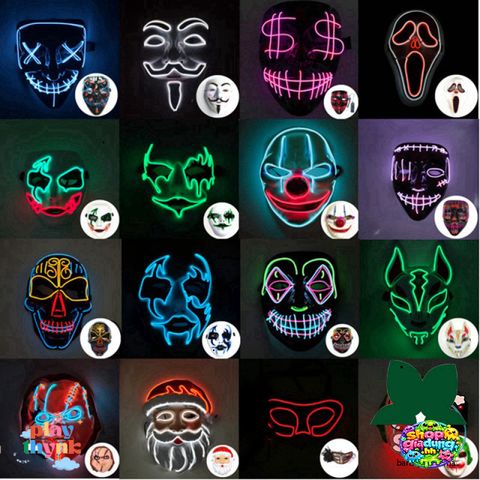 Mặt Nạ Đầu Lâu LED Neon Kinh Dị - Mặt Nạ Halloween Hacker Vendetta Phát Sáng Chất Lượng Cao, Thích Hợp Cho Tiệc Tùng