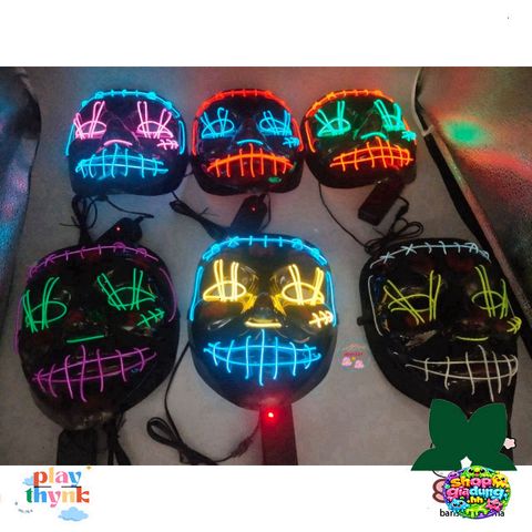 Mặt Nạ Đầu Lâu LED Neon Kinh Dị - Mặt Nạ Halloween Hacker Vendetta Phát Sáng Chất Lượng Cao, Thích Hợp Cho Tiệc Tùng