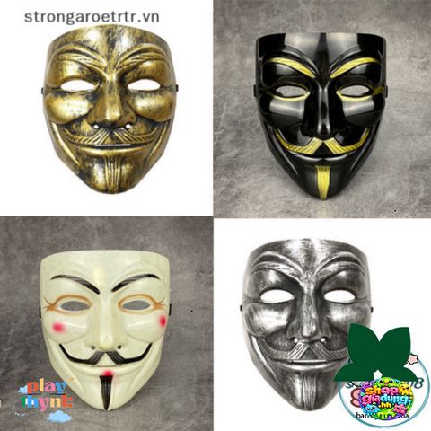 Mặt Nạ Vendetta PVC - Phụ Kiện Cosplay Độc Đáo cho Halloween và Biểu Diễn, Chất Liệu Bền Đẹp và An Toàn