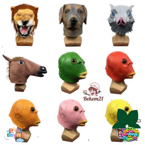 Mặt Nạ Silicone Cosplay Hình Cá - Thiết Kế Vui Tươi, Đạo Cụ Hóa Trang Cho Lễ Hội, Halloween, Giáng Sinh, Phục Sinh