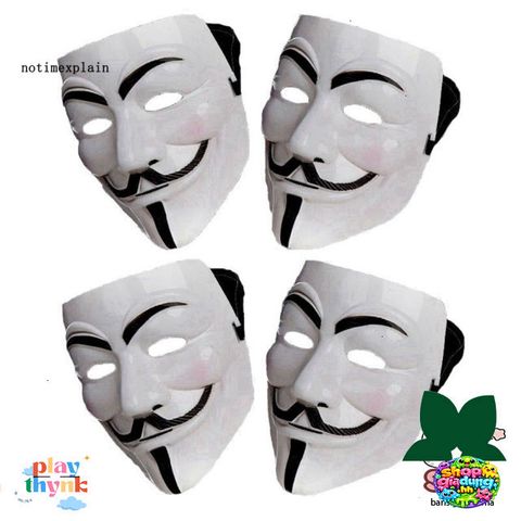 Mặt Nạ Halloween V for Vendetta - Đạo Cụ Cosplay Độc Đáo, Phụ Kiện Trang Trí Tiệc Thú Vị