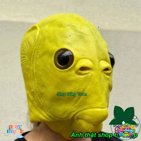 Mặt Nạ Cá Chép Silicon Xanh Lá Hài Hước - Trang Phục Halloween Độc Đáo, Đồ Hóa Trang Cho Tiệc Tùng và Sự Kiện Vui Nhộn