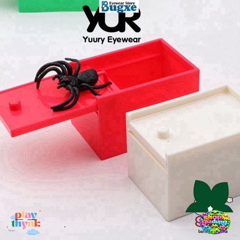 Hộp Bẫy Nhện Hài Hước - Đồ Chơi Troll Bất Ngờ Cho Bạn Bè - Quà Tặng Halloween, Cá Tháng Tư - Hộp Nhựa Đáng Yêu 7,5 x 5,2 x 5cm