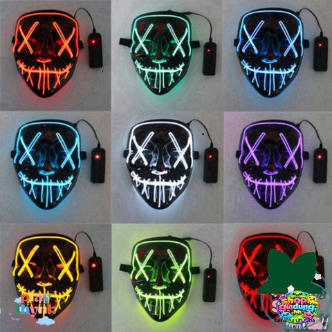 Mặt Nạ Phát Sáng LED 7 Màu Hacker - Đồ Hóa Trang Halloween Độc Đáo, Sáng Tạo và Cuốn Hút cho Bữa Tiệc