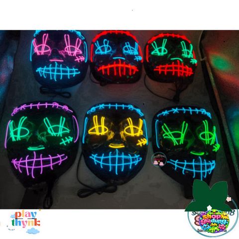 Mặt Nạ Phát Sáng LED 7 Màu Hacker - Đồ Hóa Trang Halloween Độc Đáo, Sáng Tạo và Cuốn Hút cho Bữa Tiệc