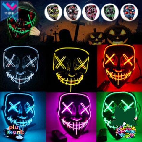 Mặt Nạ Halloween LED Rực Rỡ - Màu Sắc Tỏa Sáng, Chất Liệu An Toàn, Phù Hợp Mọi Lứa Tuổi, Quà Tặng Tiệc Hóa Trang