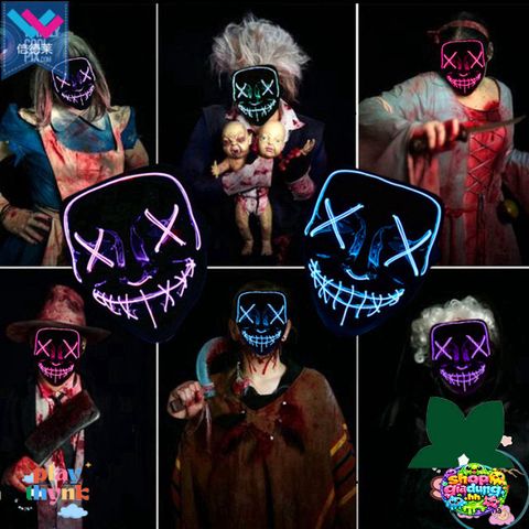 Mặt Nạ Halloween LED Rực Rỡ - Màu Sắc Tỏa Sáng, Chất Liệu An Toàn, Phù Hợp Mọi Lứa Tuổi, Quà Tặng Tiệc Hóa Trang