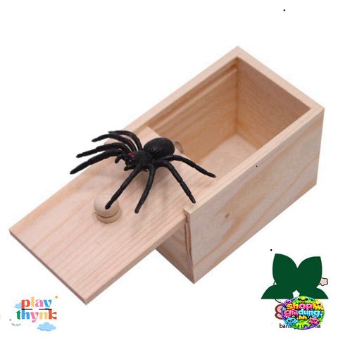 Hộp Gỗ Trò Đùa Sợ Nhện - Đồ Chơi Kham Khảo Vui Nhộn, Quà Tặng độc đáo cho Tiệc Halloween và Ngày Cá Tháng Tư