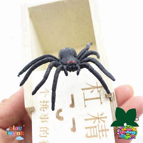 Hộp Gỗ Trò Đùa Sợ Nhện - Đồ Chơi Kham Khảo Vui Nhộn, Quà Tặng độc đáo cho Tiệc Halloween và Ngày Cá Tháng Tư