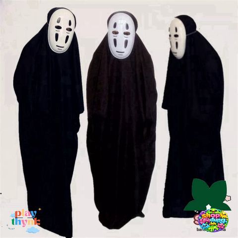 Trang phục hóa trang Vô Diện Spirited Away - Bộ cosplay hoàn chỉnh cho trẻ em và người lớn với áo, mặt nạ và găng tay