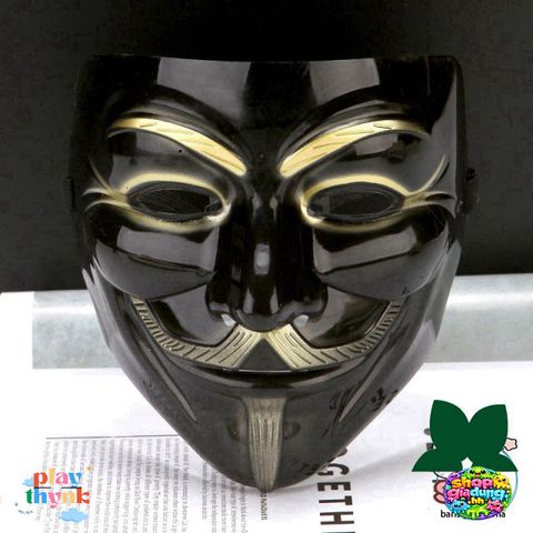 Mặt Nạ Hacker Đen - Phụ Kiện Cosplay Phim Vendetta Thời Trang Độc Đáo - Quà Tặng Tình Yêu Công Nghệ