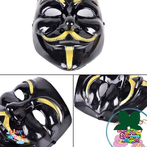 Mặt Nạ Hacker Đen - Phụ Kiện Cosplay Phim Vendetta Thời Trang Độc Đáo - Quà Tặng Tình Yêu Công Nghệ