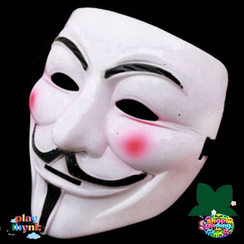 Mặt Nạ Hacker Anonymous Trắng - Phong Cách Halloween Cho Fan Của Nhóm Hacker Nổi Tiếng Toàn Cầu