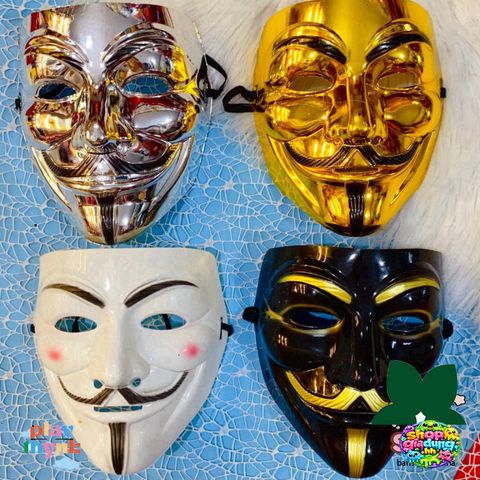 Mặt Nạ Hacker Anonymous Trắng - Phong Cách Halloween Cho Fan Của Nhóm Hacker Nổi Tiếng Toàn Cầu