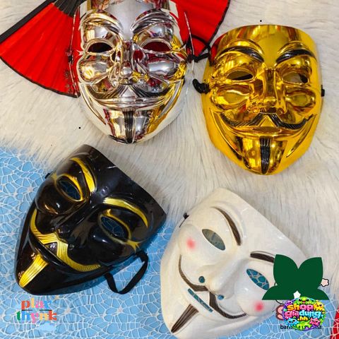 Mặt Nạ Hacker Anonymous Trắng - Phong Cách Halloween Cho Fan Của Nhóm Hacker Nổi Tiếng Toàn Cầu