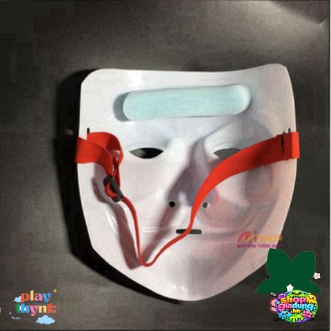 Mặt Nạ Hacker Anonymous - Phụ Kiện Cosplay Halloween Trắng Họa Tiết Đen - Đồ Chơi Chất Lượng Cao, Giao Hàng Toàn Quốc