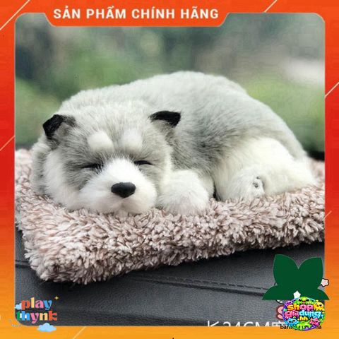 Thú Bông Cún Đôi Trắng Vàng Tai Dài - Khử Mùi Và Lọc Không Khí - Đồ Trang Trí Xe Hơi Dễ Thương 28x20cm