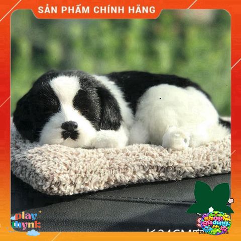 Thú Bông Cún Đôi Trắng Vàng Tai Dài - Khử Mùi Và Lọc Không Khí - Đồ Trang Trí Xe Hơi Dễ Thương 28x20cm