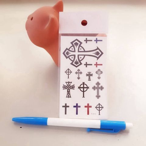 Hình Xăm Dán Mini Thánh Giá Tạm Thời - Sticker Tattoo Nghệ Thuật Dễ Dàng Sử Dụng, Kích Thước <10x6cm