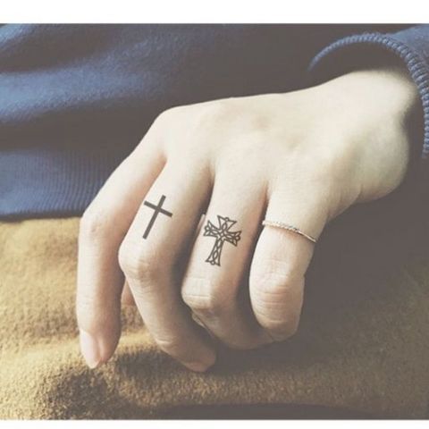 Hình Xăm Dán Mini Thánh Giá Tạm Thời - Sticker Tattoo Nghệ Thuật Dễ Dàng Sử Dụng, Kích Thước <10x6cm
