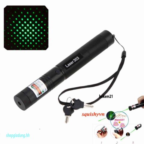 Đèn Pin Chiếu Laser Ánh Sao Sạc USB 303 - Đèn Chiếu LED Di Động Chống Thấm Nước, Phục Vụ Thuyết Trình và Giải Trí