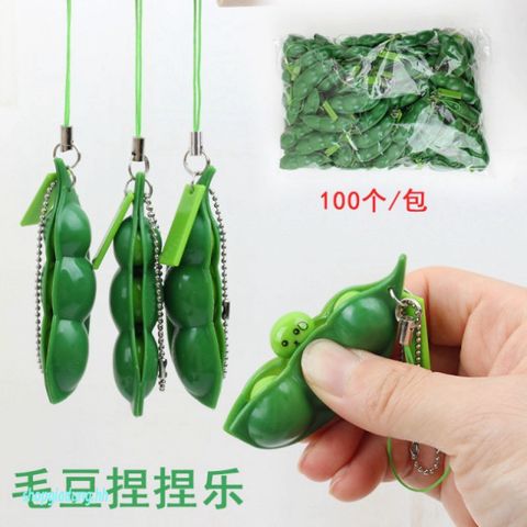 Móc Khóa Hình Hạt Đậu Giải Tỏa Căng Thẳng Unisex - Phụ Kiện Thời Trang Chống Stress, Quà Tặng Hài Hước