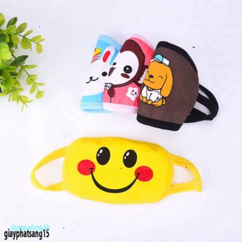 Khẩu Trang Trẻ Em Chống Bụi Hình 3D Mặt Nạ Phim Hoạt Hình Sữa Gấu - Giặt Được, Nhiều Màu Sắc, Sử Dụng Nhiều Lần